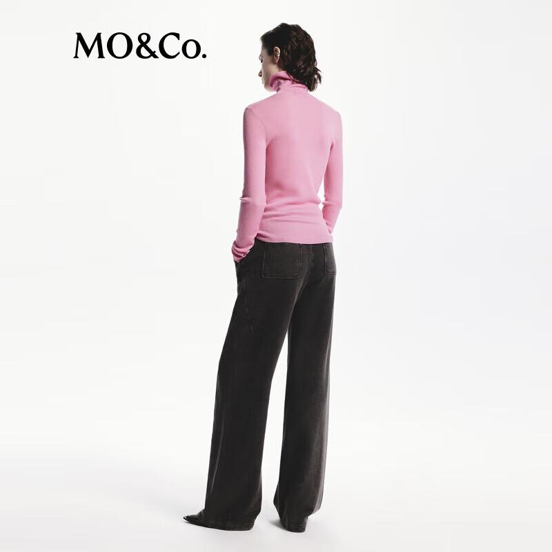 MO&Co. Washable Wool High-Neck Knit Top