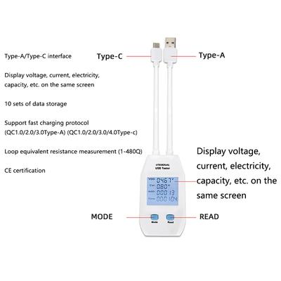 (UT658 Dual) USB Typ-C Detektor Digitales Voltmeter Amperemeter Spannungstester Messgerät