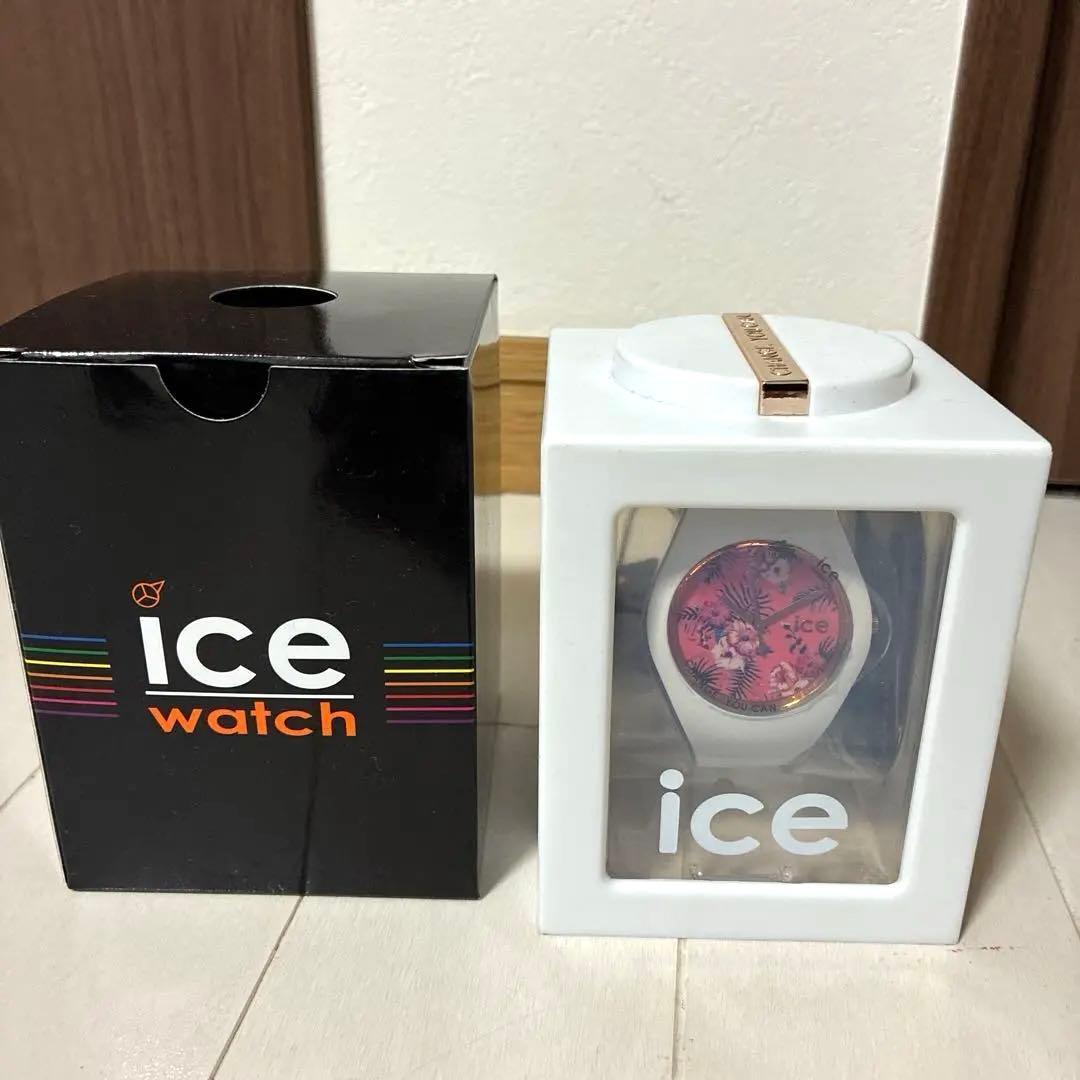 Used ice watch white pink flower