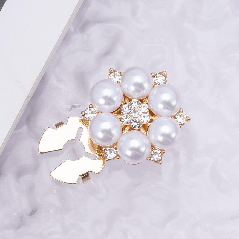 Crystal Pearl Button Covers For Women Blouses Detachable Clip-On Shirt Coat Decorative Buttons Diy Sewing Buttons Holiday Decor