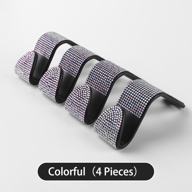 4PCS Car Seat Hook Rhinestone Rear Rotatable Invisible Multifunctional Storage Car Hooks Bold ABS Auto Seat Hooks