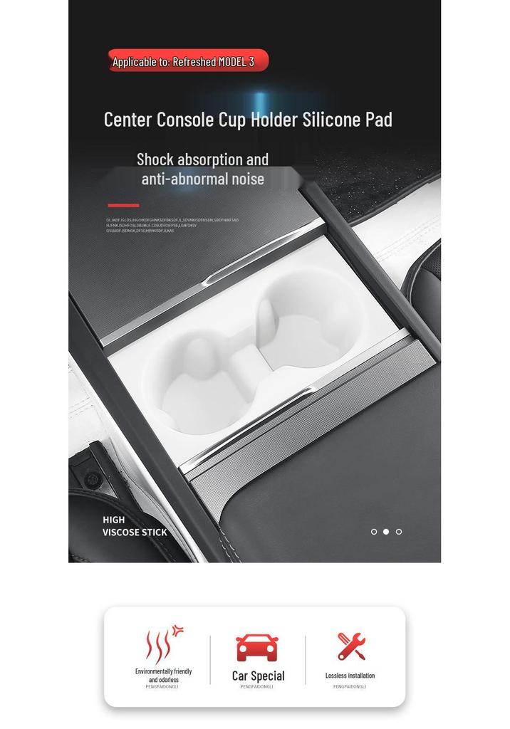 Tesla Model 3/Y Center Console Silicone Cup Holder Upgrade Mat