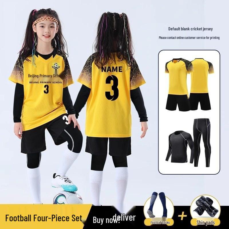 Kids Football Training Suit: Quick-Drying Base Layer for Autumn/Winter Sports 4XL