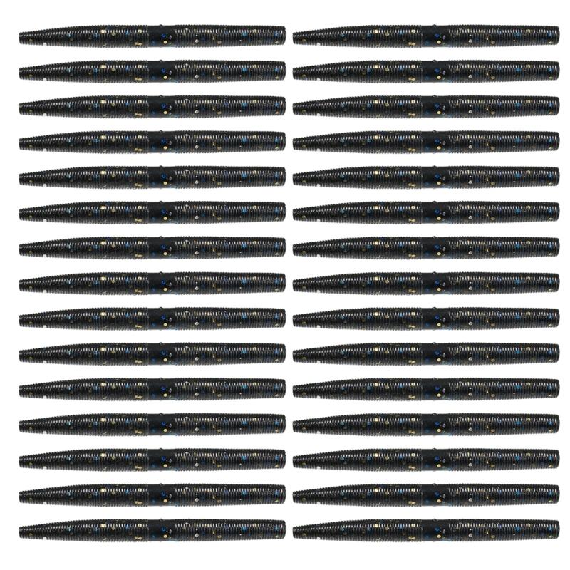 30Pcs Soft PVC Stick Baits Artificial Soft Fishing Lures With Salt Plastic Earthworm Fishing Baits Fishing Accessories