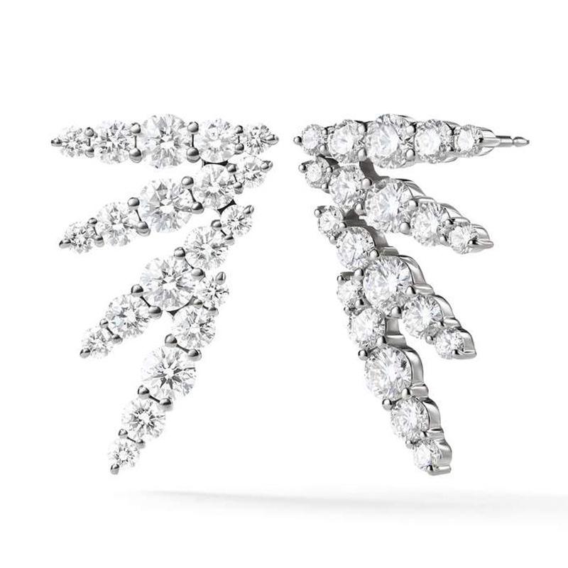 

Slightly set and gradual change zircon earrings women s autumn and winter earrings ins cold wind simple 925 sterling silver needle earrings