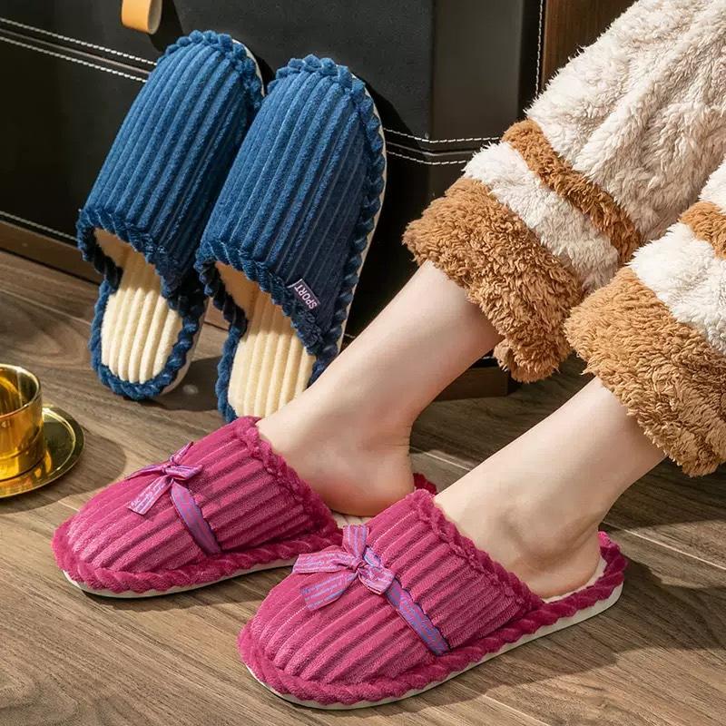 Cotton slippers autumn and winter home household indoor guests plush plush thick bottom non-slip warm couple