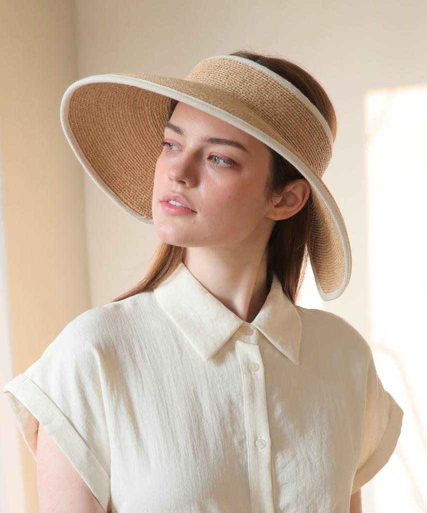 Sseongeulleideu Raffia Hat Mare Sun Visor Women'S Uv Protection Summer Hat Resort Hat