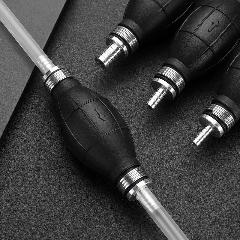 6mm/8mm/10mm/12mm Manual Fuel Pump Rubber Aluminum Hand Primer Oil Petrol Diesel Liquid Transfer Pump Transfer Tools