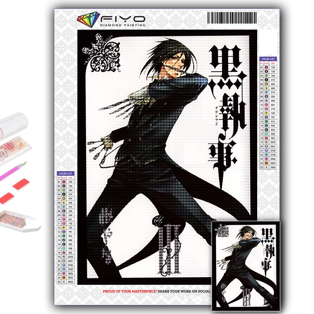 

DIY 5D алмазная живопись аниме Черный дворецкий комплект для вышивки крестом полная дрель вышивка мозаика художественная картина стразы подарок Full Round 40X50CM
