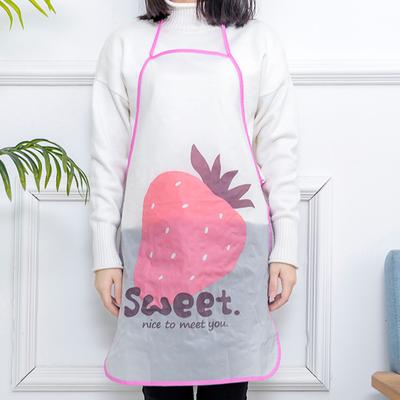 Cooking  Apron Cute Cartoon Fruit Printed Pvc Waterproof Oil Proof Creative Apron
