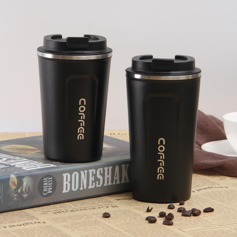 Ceașă de cafea, simplă, nouă, din oțel inoxidabil, cu două straturi, cu vid, ceașcă cu vid pentru mașină, ceașcă portabilă cu apă pentru cadou