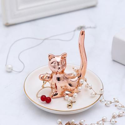 Yousheng Mini Keramik Tierfiguren Miniatur Hase Katze Lama Ananas Statue für Tischplatte Kaminsims Schreibtisch Regal Dekor