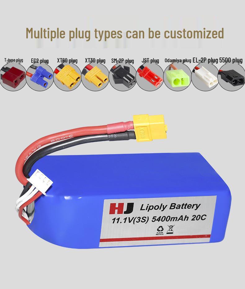 11.1V 5400mAh High-Rate 3S LiPo Battery for Drones & RC Cars