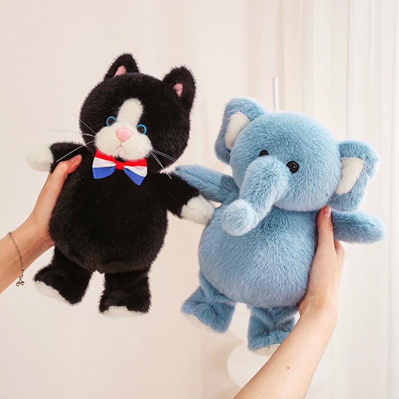 Super Soft Cartoon Animal Plush Doll Adorable Cute Elephant Dog Cat Stuffed Toy Kids Huggable Perfect Christmas Birthday Gifts