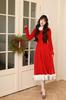 Shangki Santa Dress, Santa Claus Long Sleeve Dress with Hood, Red, Christmas Costume for Women, Party Wear, Cute Long Skirt (Size L, Red)