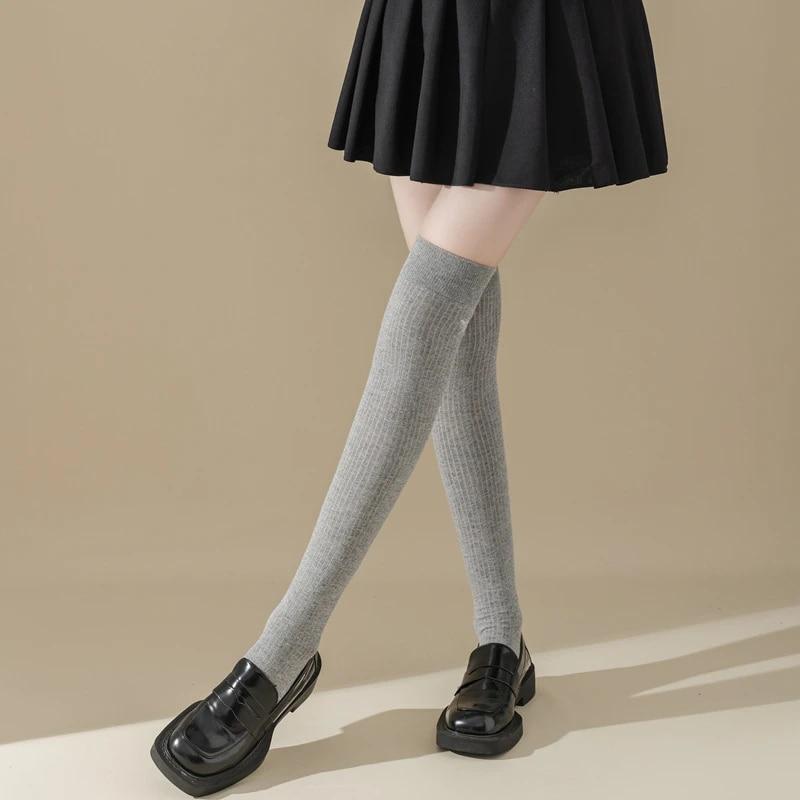 Cartoon Embroidery Women Stockings JK Girls Cotton Long Socks Thigh High Stockings Japanese Style Black White Knee High Socks