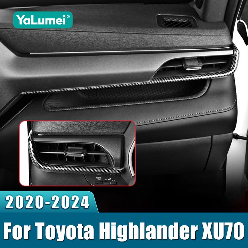 For Toyota Highlander XU70     2024 ABS Car Center Control Panel Dashboard Side Air Condition Outlet Cover Trim