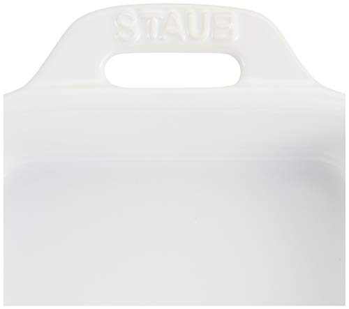 Staub "Rectangular Dish, White, 14 x 11 cm" Ceramic Gratin Dish, Oven and Microwave Safe [Official Japanese Product] Dish 40508-584