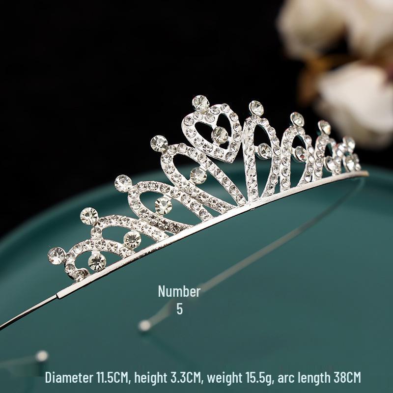 Serre-tête Couronne de Princesse à Strass pour Enfants - Mignon Style Peigne Chat Lapin Incrusté de Diamants pour Filles