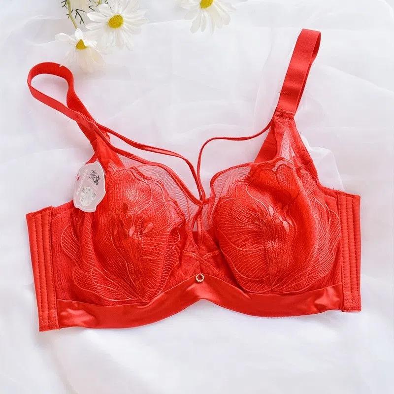 

Сексуальный бюстгальтер, женское нижнее белье, женское нижнее белье с боковой грудью, антипровисающее мягкое стальное кольцо, тонкий бюстгальтер, нижнее белье для женщин, регулируемая боковая часть 36/80B красный