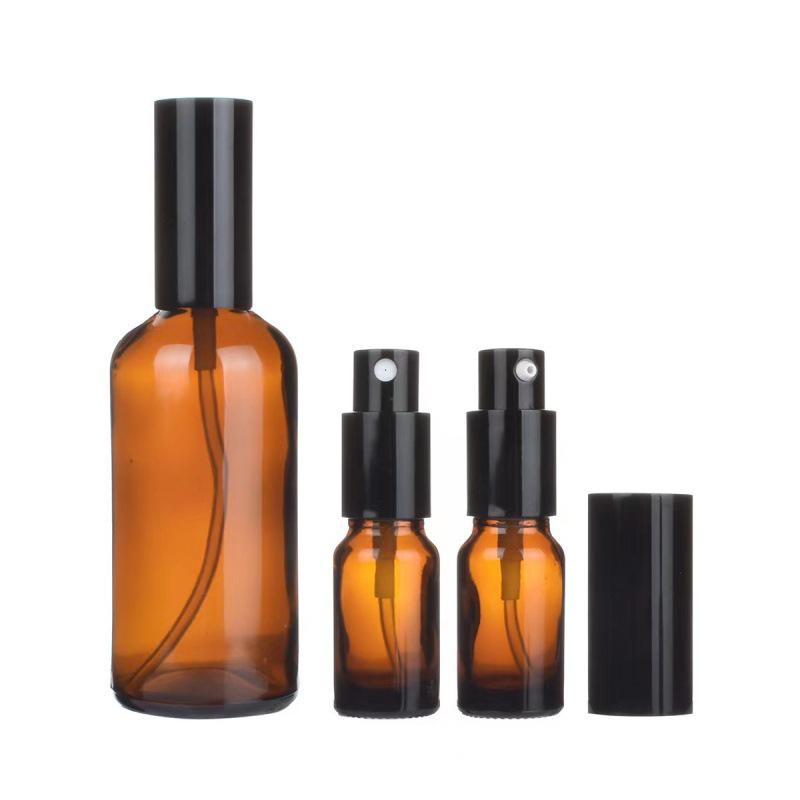 Brown Light-Blocking Glass Spray Bottle - Small, Tea-Colored Essential Oil and Serum Dispenser