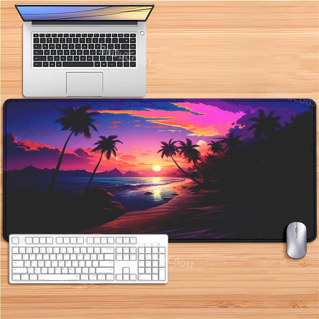 Laptop Gamer mousepad landscape mountain sunset racecar cartoon mouse pad Large Rug Locking Edge Keyboard Desk Mat for CSGO LOL