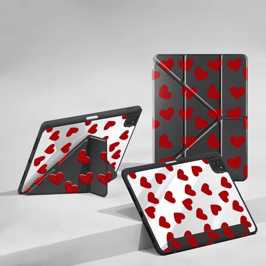 Holder Cover Tablet Case For iPad Pro 11th 10th 9th 8th 7th 12.9inch Pro 2025 Air 4 5 M3 M2 1 2 M4 11inch Mini 6 7 Cartoon Love