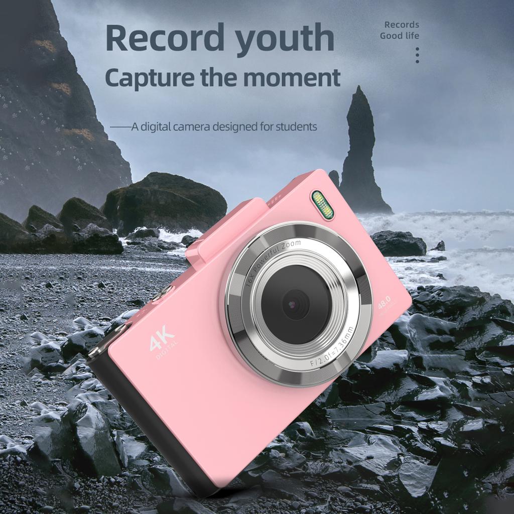 4K Digital Camera Portable Digital Video Camera CCD Camera 48MP 2.8 Inch IPS Screen Anti shake 16X Zoom Auto Focus with