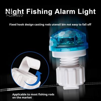 1/2Pcs Fishing Bite Alarm Lamp High Sensitivity Night Fishing Rod Tip Strike Sensor Alert Light Electronic Bite Indicator LED Lamp Fishing Accessories