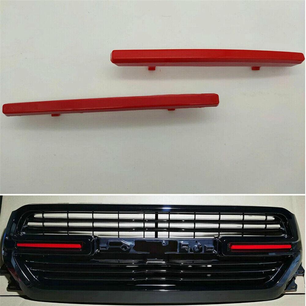 1 Pair Red Front Grille ert Cover Trim ABS For Dodge Ram 1500