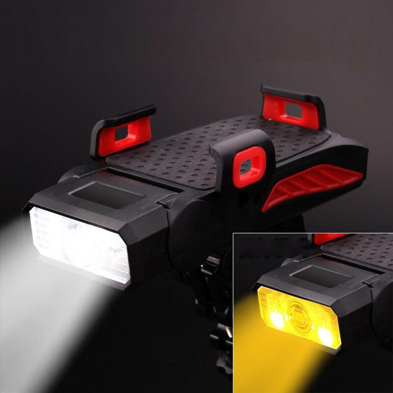 Usb Rechargeable Bike Headlight Waterproof Cycling Light Bike Horn And Power Bank Frontlight For Outdoor Cycling