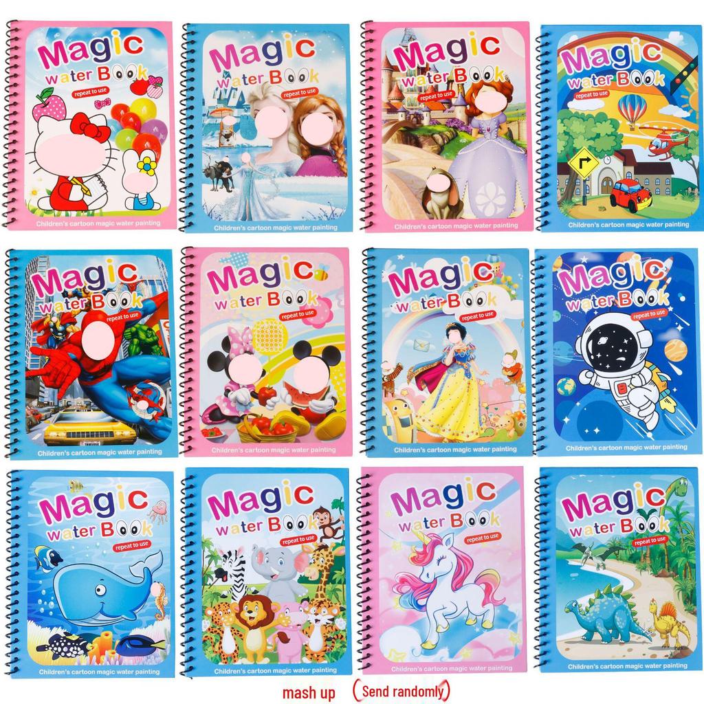 Reusable Magic Water Painting Book for Kids - Educational, Easy Clean, Coloring & Graffiti Fun