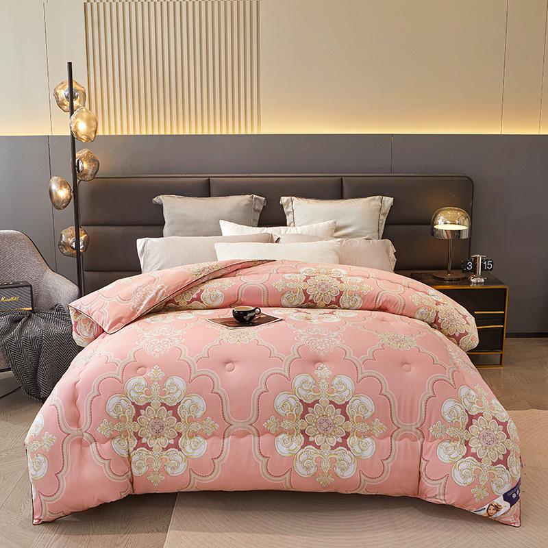 New Cotton Silk Summer & Winter Quilt: Double-Sided, Thick & Warm Quilt with Printed Design - Ideal Gift