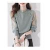 Lace Knitted Bottoming Shirt for Women Loose and Chic with a Western Style Slimming Top