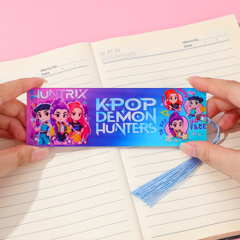 Kpop Demon Hunters Acrylic Bookmarks Book Accessory Reading Supplies Teacher Gift Hunter Accessories Cute Statione Kid Friendly Entertaining Fun Play