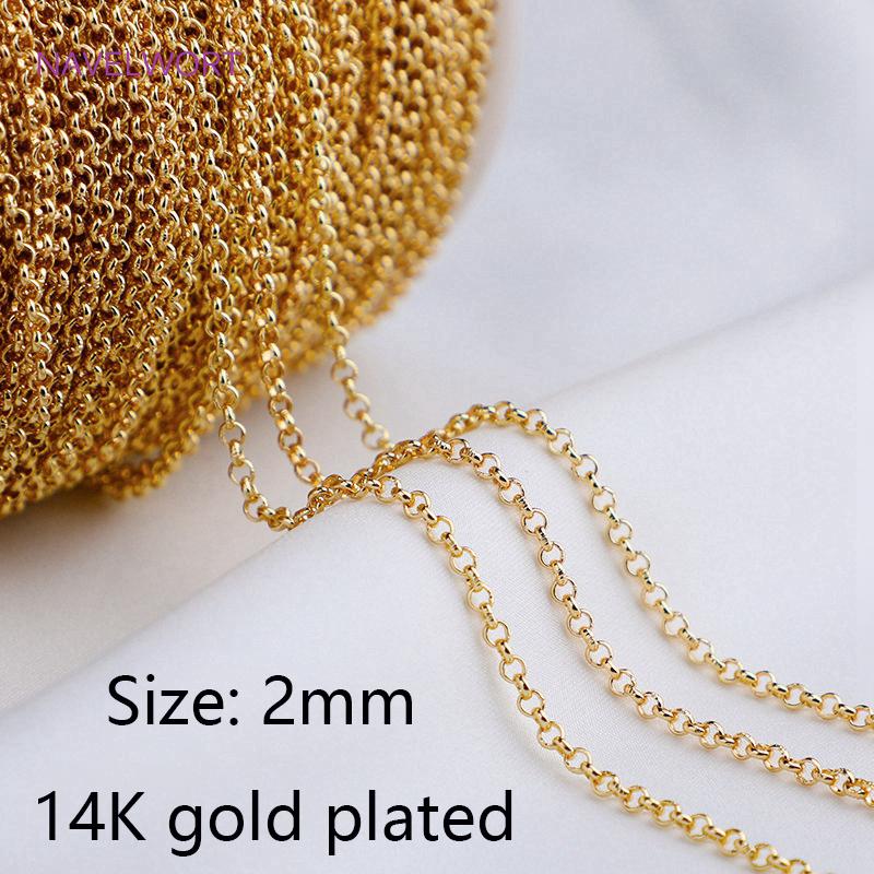 Wholesale 14K Gold Plated Brass Metal Loose Chains Bulk Chains For Jewelry Making,DIY Handmade Jewellery Making Supplies