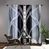 2 Pcs Black and White Curve Print Curtains,suitable for Bedroom,living Room Kitchen Decoration,home Decoration,window Decoration
