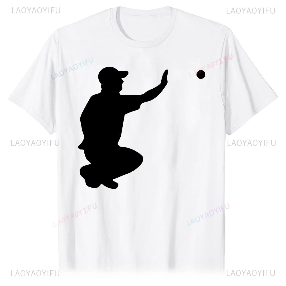 Silhouette Baseball Catcher T-shirt XXL