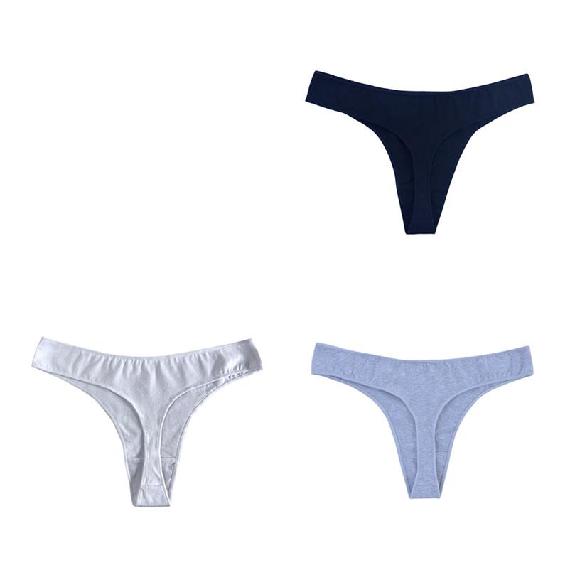 3PCS Women's Sexy Panties G-String Fashion Underwear Breathable Thongs Ladies Intimates Lingerie Thong Low Waist Briefs