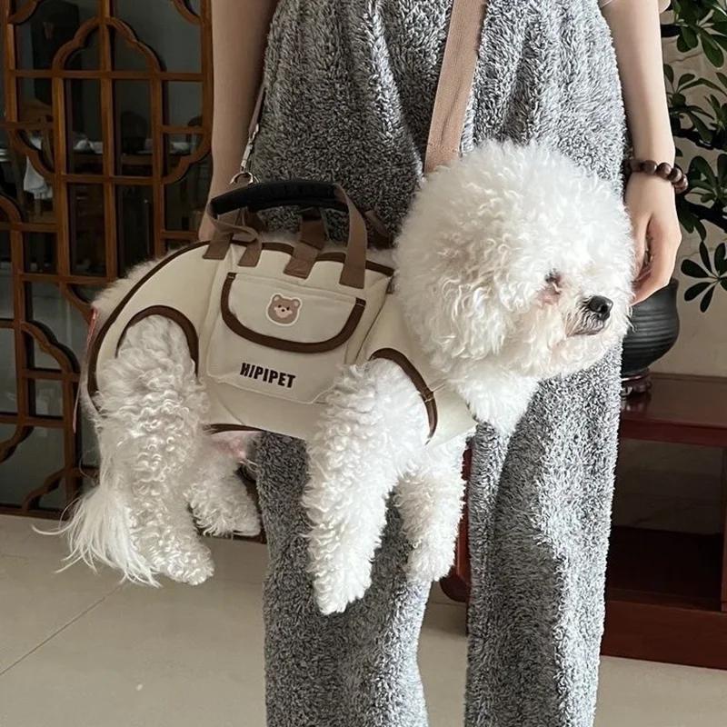 Breathable Small Dog Carrier Sling Multi‑Mode Crossbody Hand‑carry Pet Travel Backpack Adjustable Dog Harness Bag for Outdoor