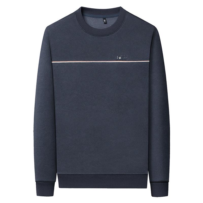 Men's Fleece-Lined Round Neck Long Sleeve Warm Wool T-Shirt