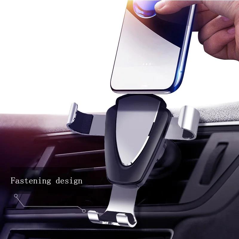 Metal Gravity Car Mount For Mobile Phone Holder Car Air Vent Clip Stand Cell Phone GPS Support Large For Smart Phone