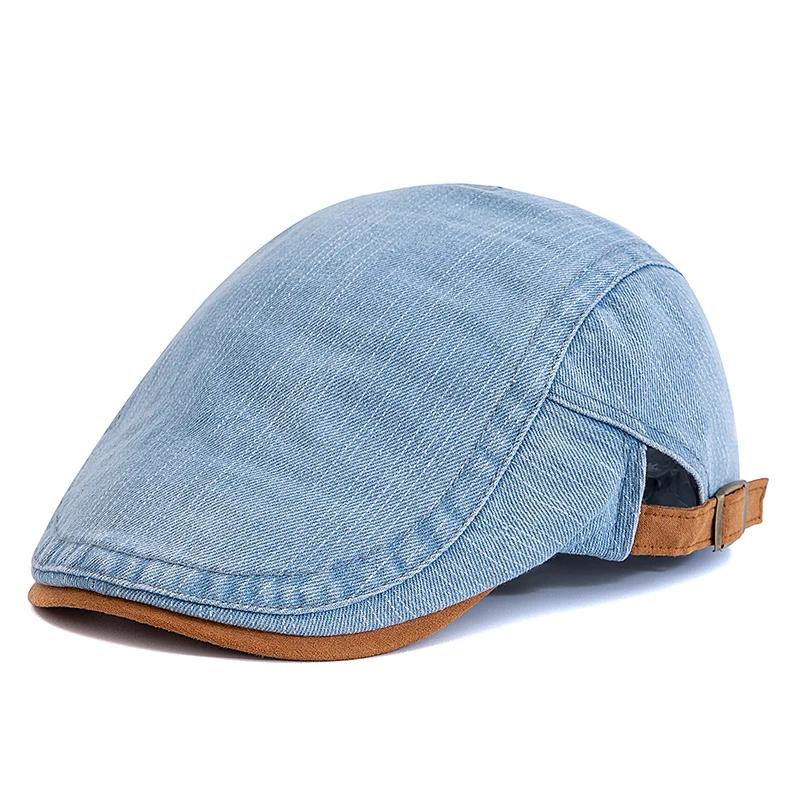 Hot Sale Summer Outdoor Flat Hat Sports Cotton Beret Caps Solid Color Casual Peaked Caps Unisex Cowboy Stylish Sun Hats