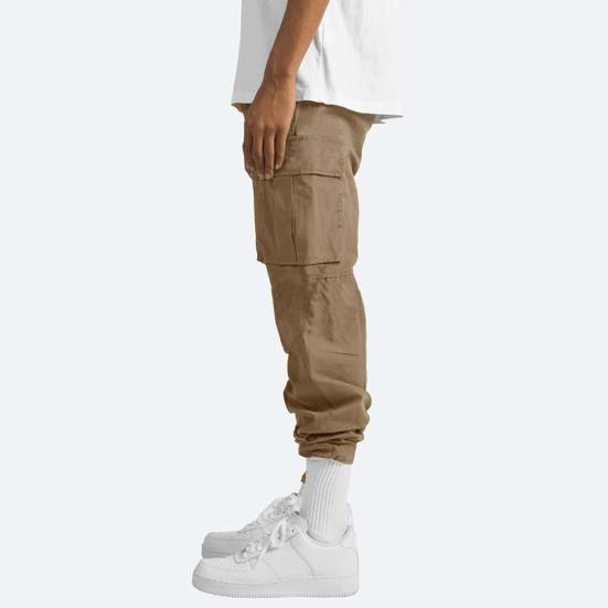 Men Casual Cargo Pants Multi-Pocket Baggy Trousers Loose Fit Straight Leg Joggers Pants for Street Gym Running Hiking