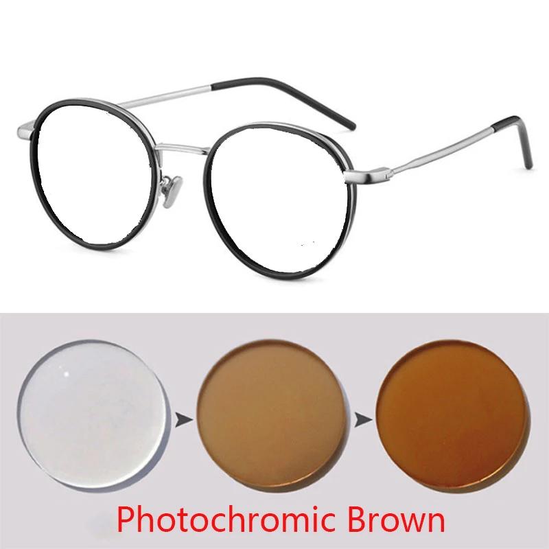 Retro Street Shooting Ladies Sunglasses Famous Luxury Brand Design Round Frame Women'S Glasses Prescription 0 -0.5 -0.75 To -6.0