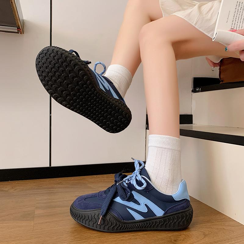 

Retro early autumn new thick-soled heightening fashionable versatile lightweight sports and leisure shoes 40 синий
