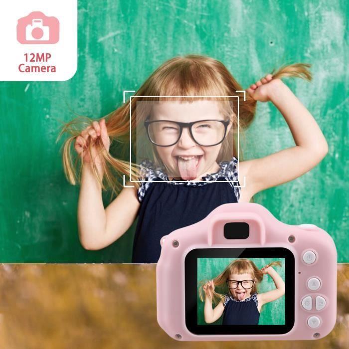 Appareil photo pour enfants - ALLONSCD - HD 1080p Mini Caméra Numérique Rechargeable - Antichoc - Rose
