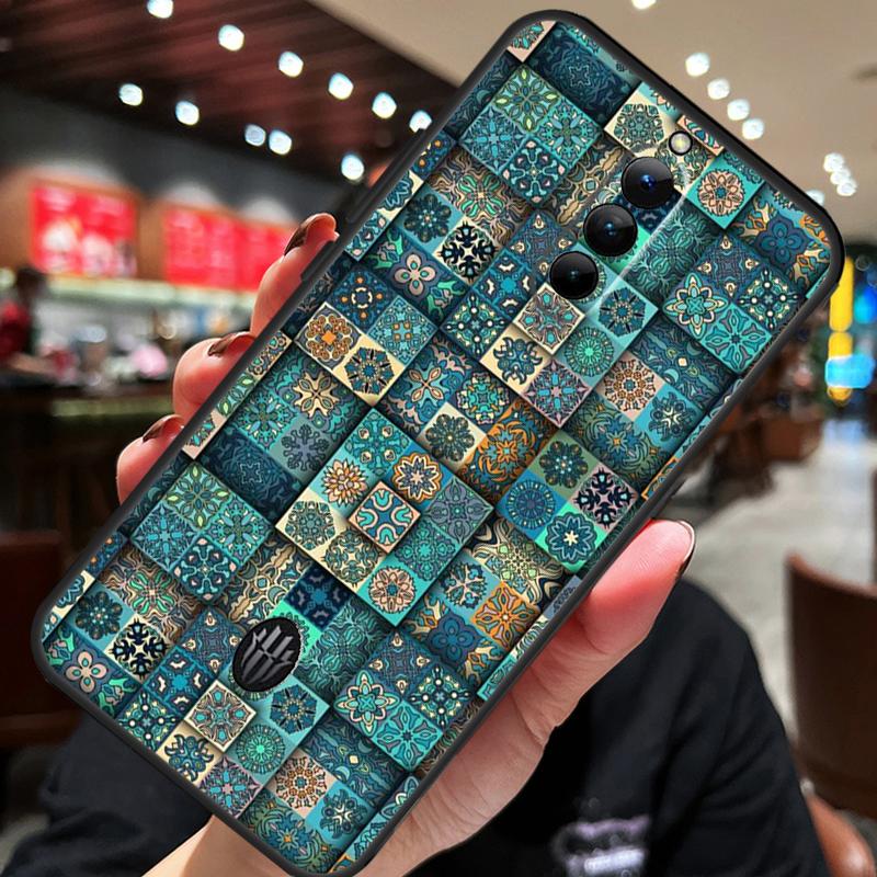 Boho Tile Mosaic Aesthetic Case For ZTE Nubia Red Magic 10 Air 7 6S 7S Pro Red Magic 11 10 9 8 8S 9S 10S Pro Plus Cover