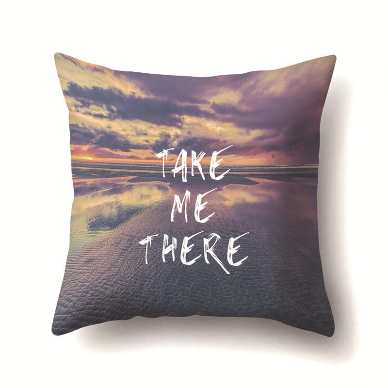 Modern Painted Simple Household Car Polyester Pillow Case Car Decoration Home Printed Waist Pillow Case