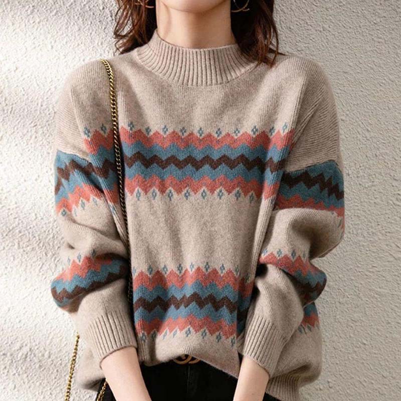 Свитер для женщин Осень Зима Утепленный Теплый Вязаный Эластичный С длинным рукавом Водолазка Топы XL бежевый